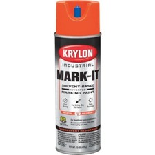  6 -Krylon Mark-It Industrial Fluorescent Red Orange Inverted Marking Paint