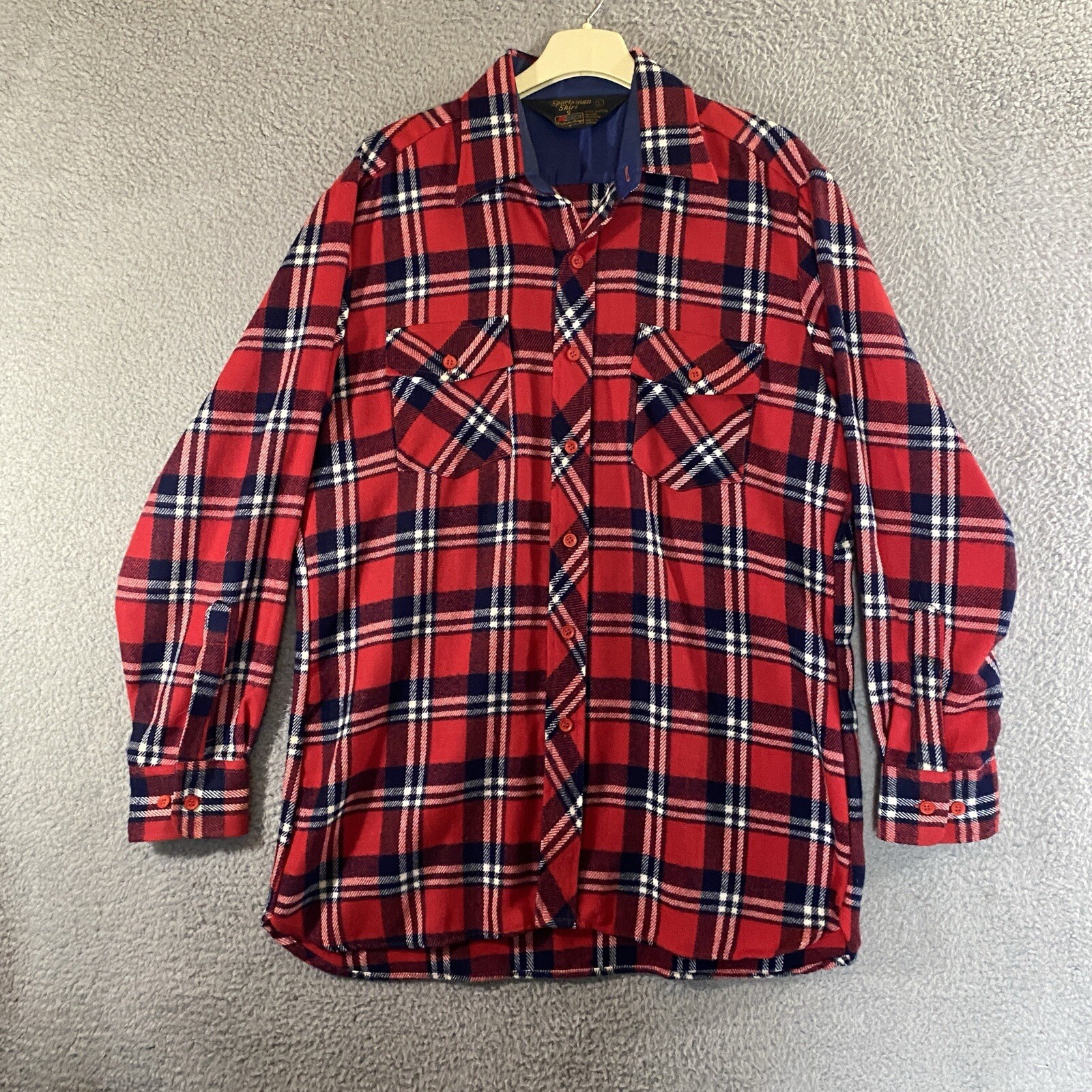 Vintage Kmart Sportsman Shirt Mens Large Red Flannel … Gem