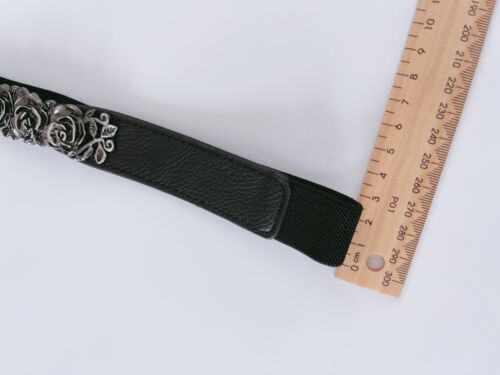 Women Metallic Retro silver Rose slim thin Elastic Dress Narrow Waist Belt Band - Picture 9 of 12