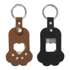 Pet Hair Keychain Cat Paw Shaped Keyring Brown/Black 2Pcs