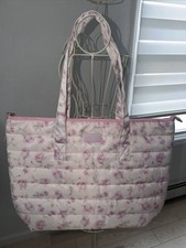 NWT LoveShackFancy x Target - Yoobi Ribbon Rosa Quilted Tote Bag Sterling Dusk