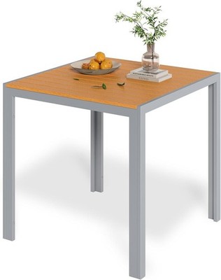 Gartentisch Aluminium 75x75cm WPC Balkontisch Wetterfest Quadrati Terrassentisch