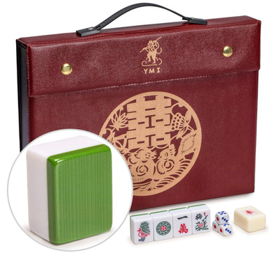 Chinese Mahjong Set with Carrying Case  146- Medium Size, Green