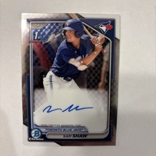 2024 Bowman Chrome - Sam Shaw #CPA-SS 1st Chrome Auto (RC) - Blue Jays 1st AUTO