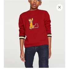 Lacoste Boys Red Kids Crew Neck L Badge Cotton Sweater