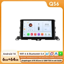 6+64GB Android 14 Car Radio DSP For Toyota Highlander 2014-19 GPS Stereo CarPlay