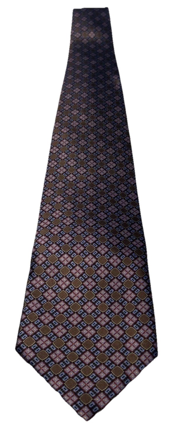 Stefano Ricci Pure Silk Purple Tie Geometric Pattern Made in Italy image 2