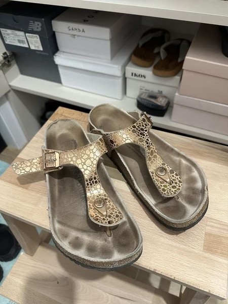 Women RIEKER Sandals Beige Leather 39