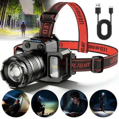 LED Stirnlampe Stirnleuchte Headlamp 5 Modi Adventure Light SuperHell Aufladbar
