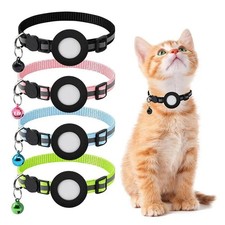 AirTag Cat Collar Reflective Air Tag Dog Pet Collar with Bell Breakaway Safety