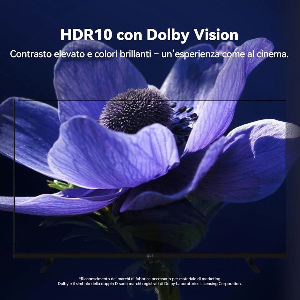 Schermo piatto LED 43 pollici Smart TV 4K UHD compatibile con Google TV – Cast c - Immagine 4 di 4