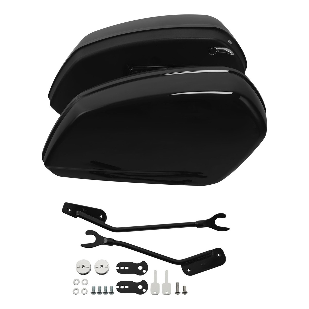 Vivid Black Hard Saddlebags Fit For Harley Low Rider ST 2022-2024