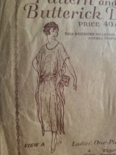 Antique 1919 Flapper Negligee Butterick Pattern  DELTOR 3388 Size 36 Ladies