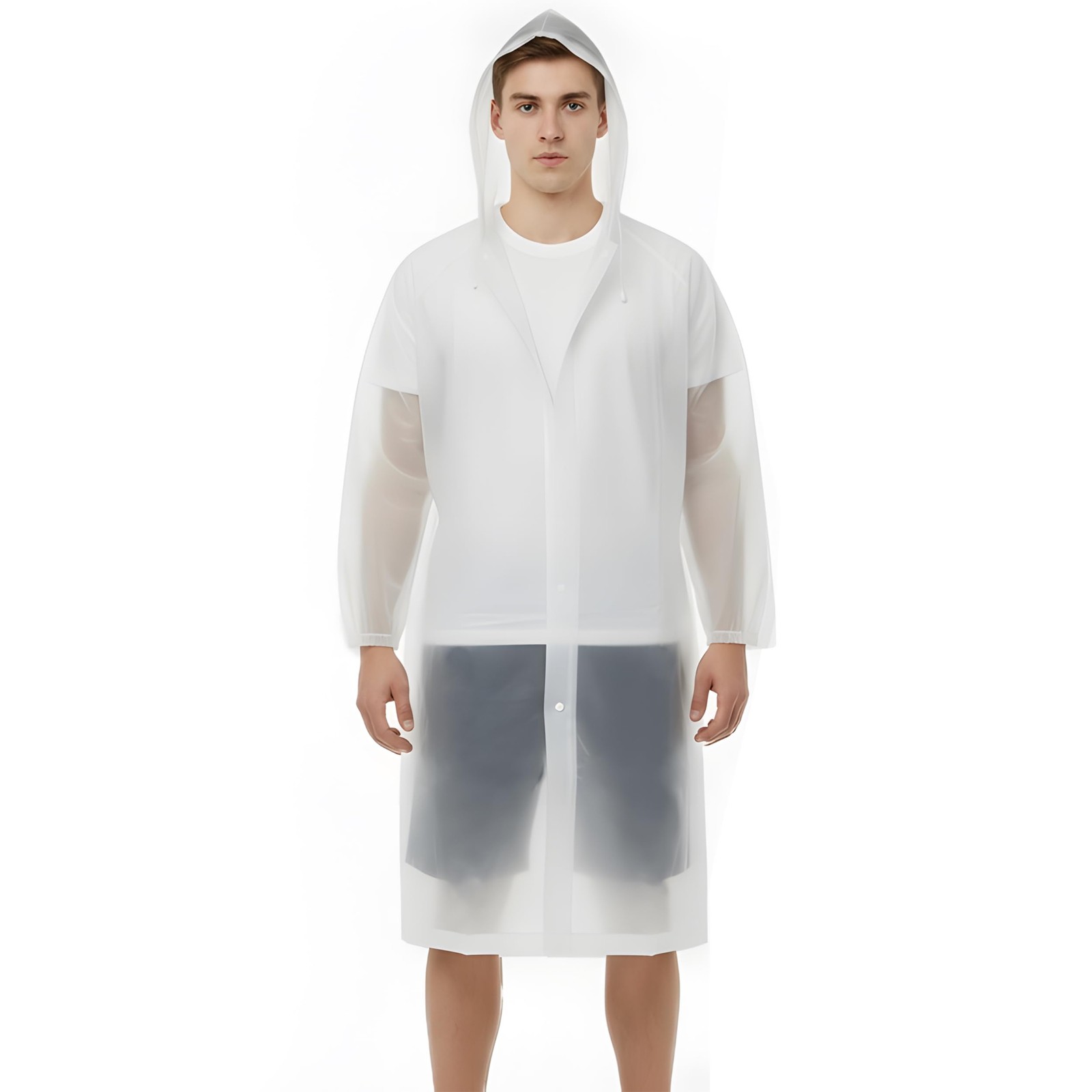EVA Raincoat for Adults - Reusable Transparent Poncho, Waterproof & Breathabl...-image