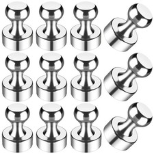 WUDIME 12Pcs Strong Magnets for Whiteboard, Fridge 12 Pack, Silver