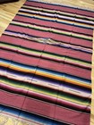 VTG Mexican Saltillo Serape Woven Textile Blanket Rug Warm Tone 88"x 58” Cactus