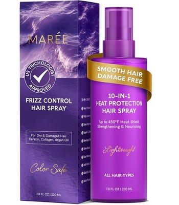 MAREE 10-in-1 Heat Protection Spray for Hair   Heat Protectant for Hair with Ker