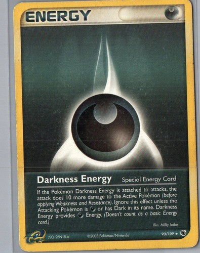 Darkness Energy 93/109 Rare Ruby & Sapphire Pokemon Heavily Played