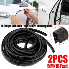 2x 16Feet U Shape Rubber Seal Car Door Edge Guard Molding Trim Protectors Strips