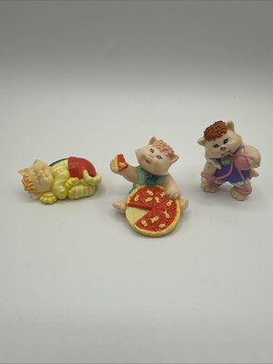 Vintage Cabbage Patch Kid Cats RARE PVC Figures 1985 Lot of 3 OAA Inc