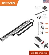 Mountable 6-Outlet Metal Power Strip with 5-Foot Cord - Ideal for Industrial Use