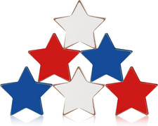 6 Pcs 4Th of July Decoration Patriotic Wooden Star Signs 250Th Anniversary Red W