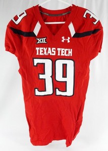 2015 Texas Tech Red Raiders #39 Game Used Red Jersey Football NP R 44 618