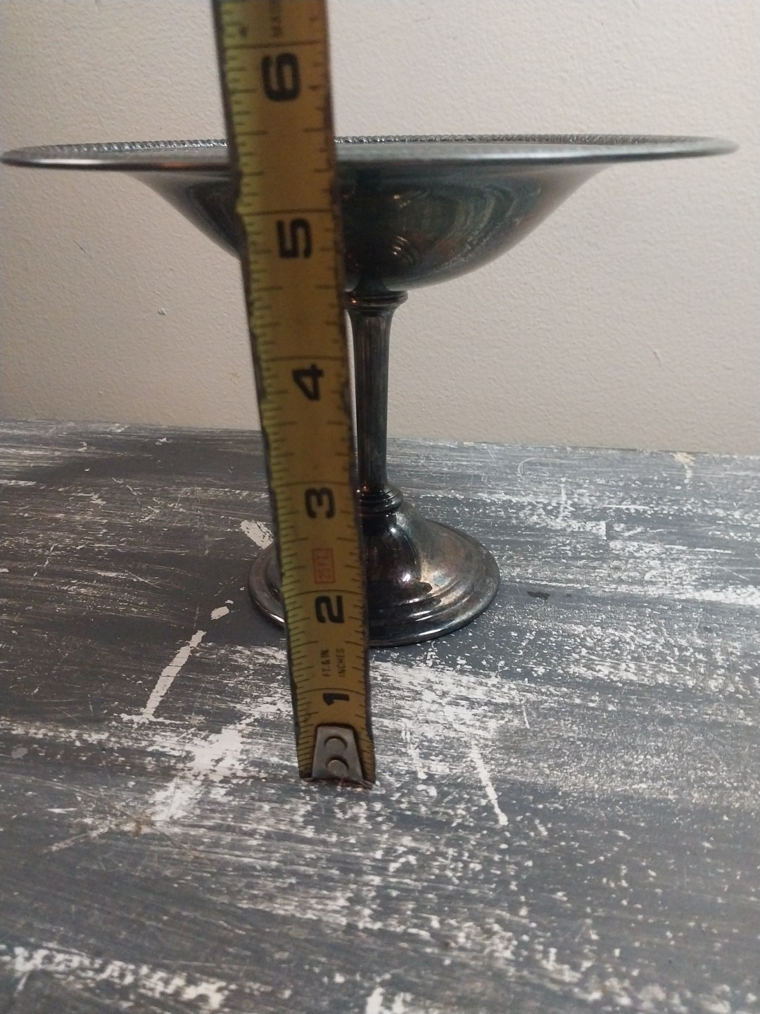 Vintage Compote Pedestal Plate Dish, Silverplate?