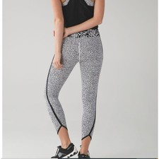 Lululemon Leggings Womens Waistband Pocket Mosaic Animal Leopard Print Crop 26"