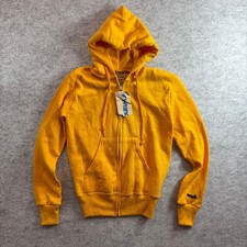 Vintage NEW Wrangler Full Zip Up Hoodie Yellow Youth sz M 70s 80s Made in USA