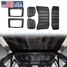 6Pcs Headliner Roof Heat Insulation Sound Deadener Pad For Jeep Wrangler JL 18+
