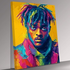 Juice WRLD Vibrant Pop Astract Hip Hop Icon Canvas Print Wall Art Picture