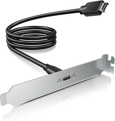GRAUGEAR 20Gbps USB 3.2 Gen 2x2 USB-C Front Panel Type-C Adapter, Silver 