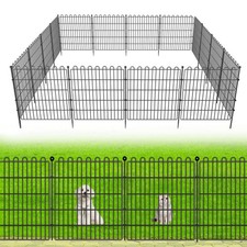 5 Panels No Dig Decorative Garden Fence for Yard, 24 in H X 10 ft L Animal ...