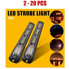 2-20 Amberwhite 24led Car Truck Flashing Warning Hazard Beacon Strobe Light Bar