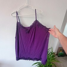 Lane Bryant The Lace Cami 26/28 Purple Lace Trim Plus Size NWT Tank Top