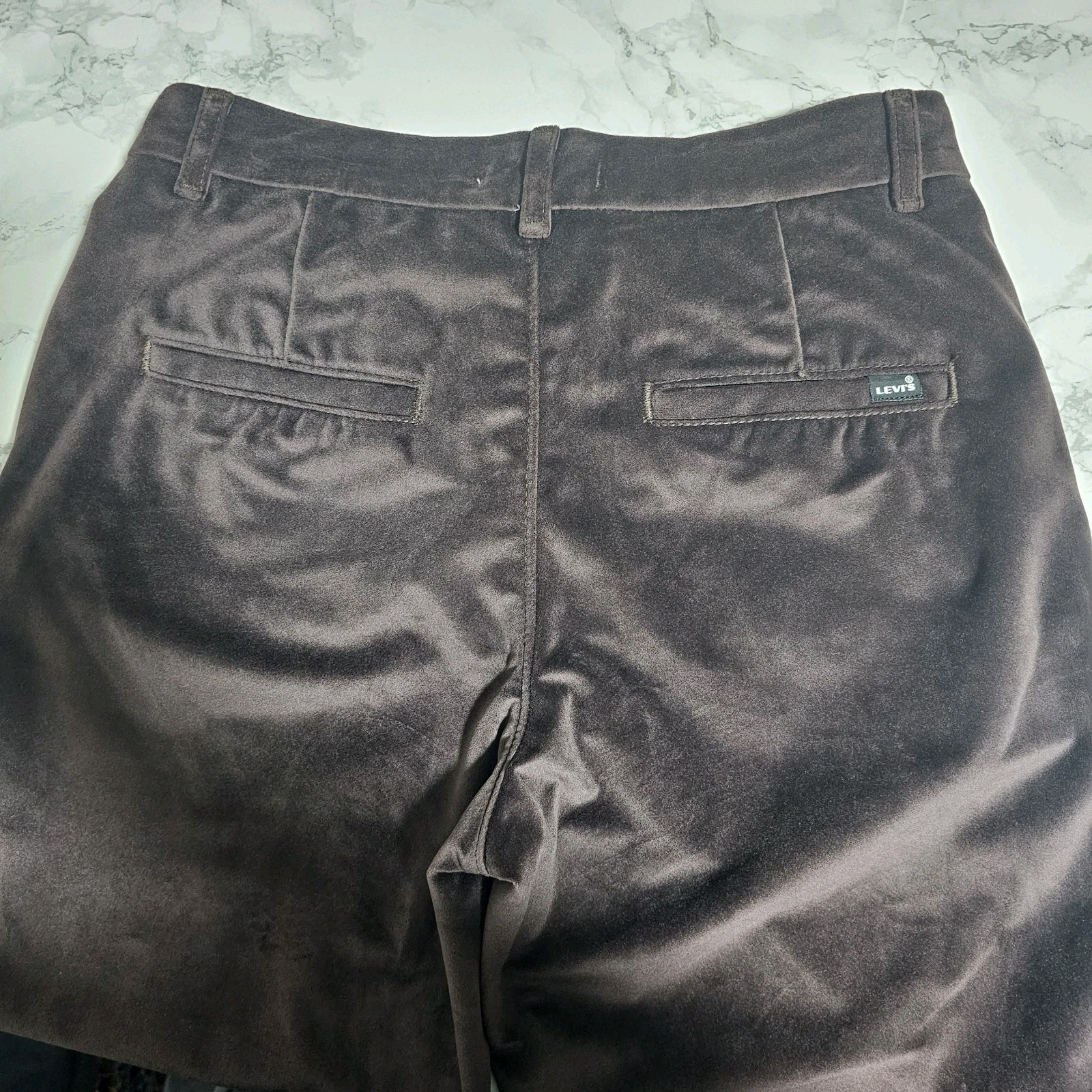 LEVI’S VELVET WIDE LEG Baggy Trousers W 25 L 31 Brown Retro Style RRP £110 image 8
