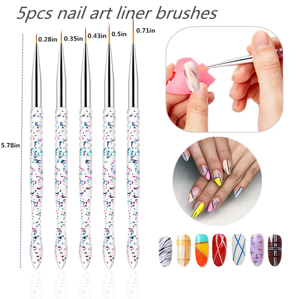 Nail Dotting Tools 10 Pc Kit – 5 Double-End Dotting Tools & 5 Nail Art Brushes - Image 4 of 4