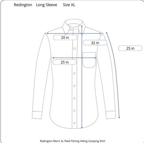 Redington Men's XL Plaid Fishing Hiking Camping Shirt Long Sleeve Snap Button Up - Picture 9 of 10