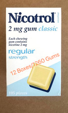 Nicotrol Nicotine Gum 2 MG Classic Flavor 12 Boxes 1260 Pieces - Exp 09/2027