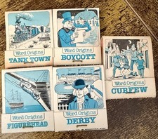 Vintage Set Of 5 Unstruck History Matchbooks “Word Origins”
