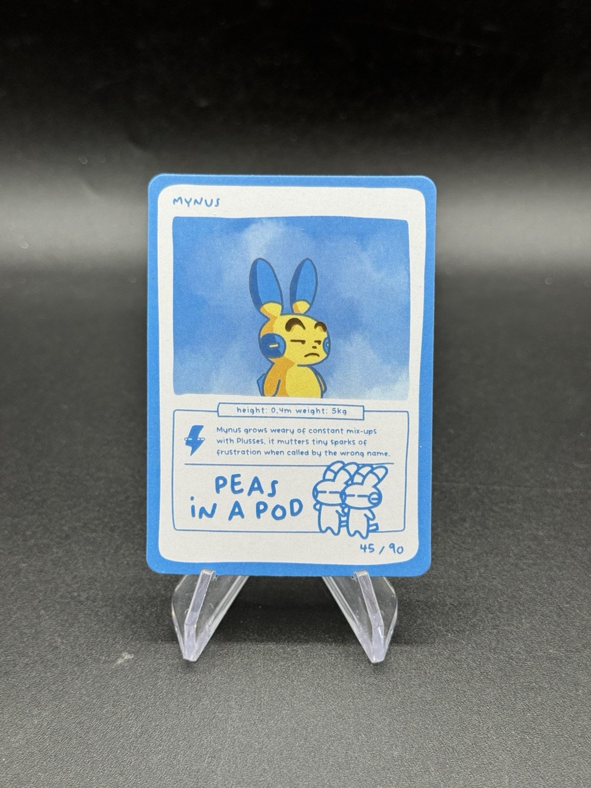 Pokedoodles Series 1 Mynus - Minun 45/90 Pokemon Fan Art Derpy Card