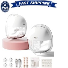Wearable Breast Pump for Moms 2-Pack Hands Free Quiet 42dB 9 Levels