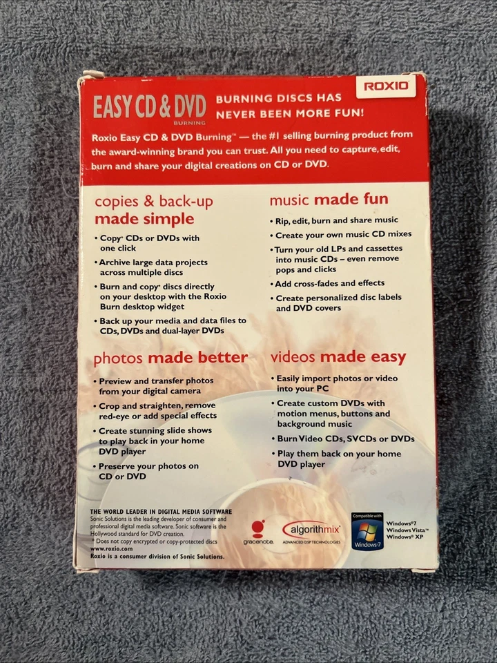 Roxio Easy CD & DVD Burning - Capture, Edit, Burn and Share - SVCD NEW - Image 3 of 4