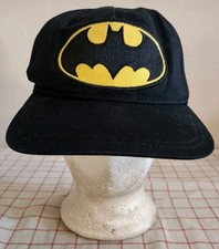Batman Cap Hat Black Youth One Size Adjustable Snapback Embroidered