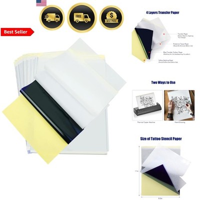 Tattoo Transfer Paper 50 Sheets A4 Size Transfer Stencil Paper for Tattooing