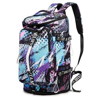 Gym Duffle Bag Backpack with Shoe Compartment,4 20x9x11.75 inches, Multicolor 