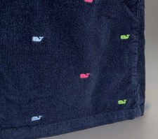Vineyard Vines Skirt Womens Sz 4 Navy Blue Corduroy Embroidered Whales Preppy