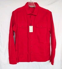 Peter Millar Crown Red Moleskin Over-Shirt Jacket Medium With Original Tag