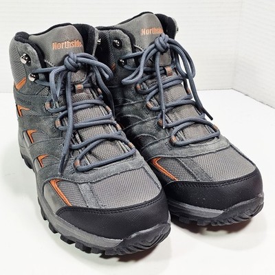 Northside Mens 8.0 EE Gresham Hiking Boots Waterproof Gray Orange Suede